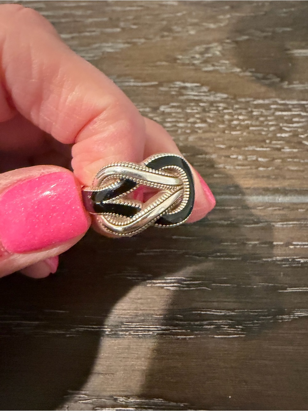 Brighton Black and Silver Interlocking Beaded Ring - Picture 4 of 4